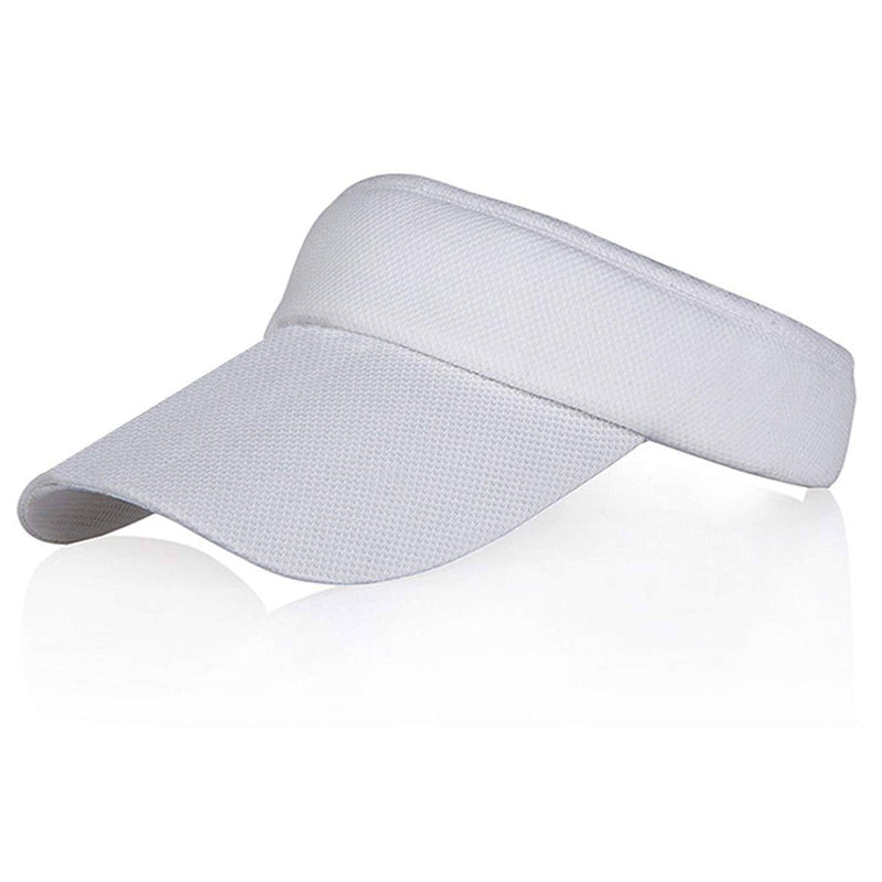 White Colors Sun Visors for Women and Girls, Long Brim Thicker Sweatband Adjustable Hat for Golf
