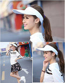 White Colors Sun Visors for Women and Girls, Long Brim Thicker Sweatband Adjustable Hat for Golf