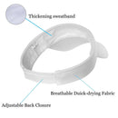 White Colors Sun Visors for Women and Girls, Long Brim Thicker Sweatband Adjustable Hat for Golf