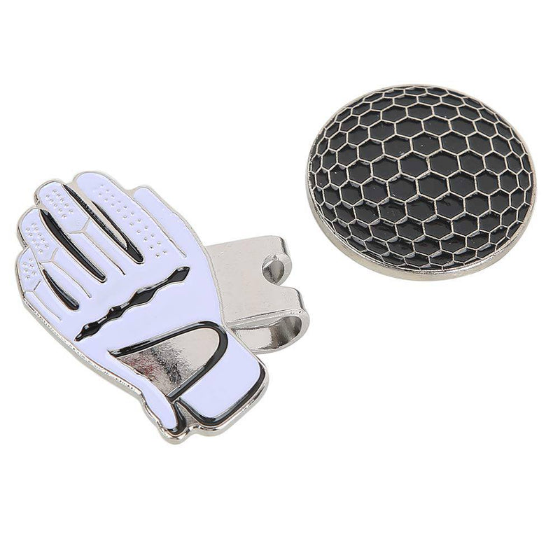 VGEBY Golf Clip Marker, Golf Hat Cap Clip with Magnetic Ball Marker Golf Ball Marker (Black + White) Golf