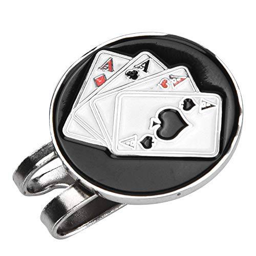 Golf Hat Clip, Poker Shape Metal Golf Mini Magnetic Ball Marker Golfer Hat Visor Clip Accessory