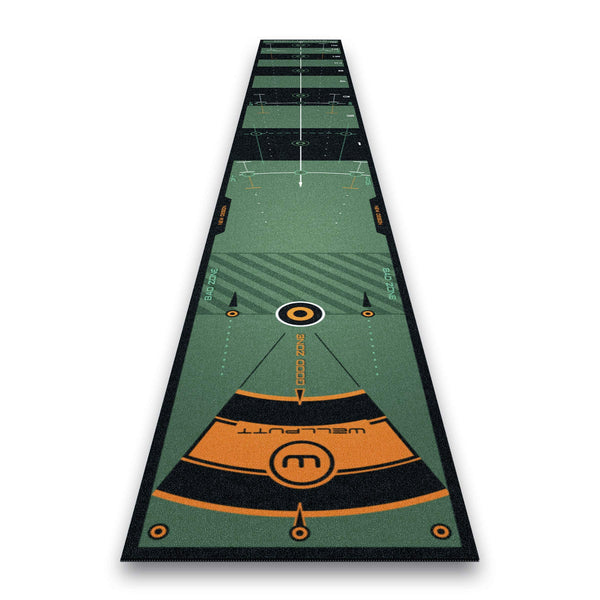 WELLPUTT - Golf Putting Training Mat - 4m / 13ft Classic Green