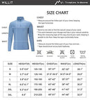 Willit Men's Fleece Pullover Golf Quarter Zip Sweaters Cold Weather Hiking Thermal Shirt Jacket Stone Blue