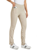 Willit Women's Golf Pants Stretch Casual Pull on Pants Quick Dry Hiking Pants Tummy Control Black
