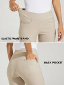 Willit Women's Golf Pants Stretch Casual Pull on Pants Quick Dry Hiking Pants Tummy Control Black