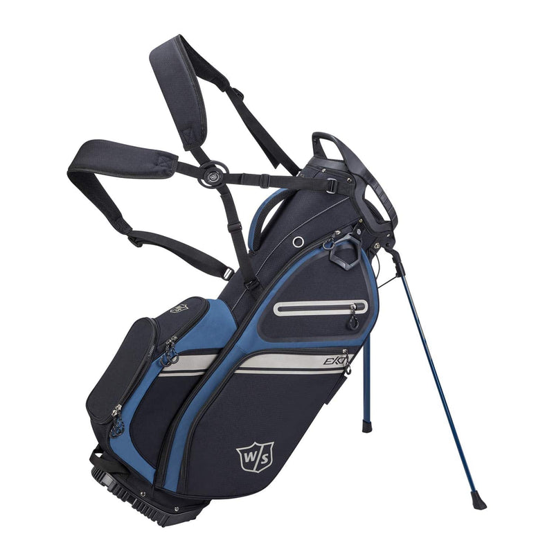 Wilson Staff Golf Bag, EXO II Carry Bag, Black/Blue, Integrated Stand, 2.3 kg, WGB6600BU