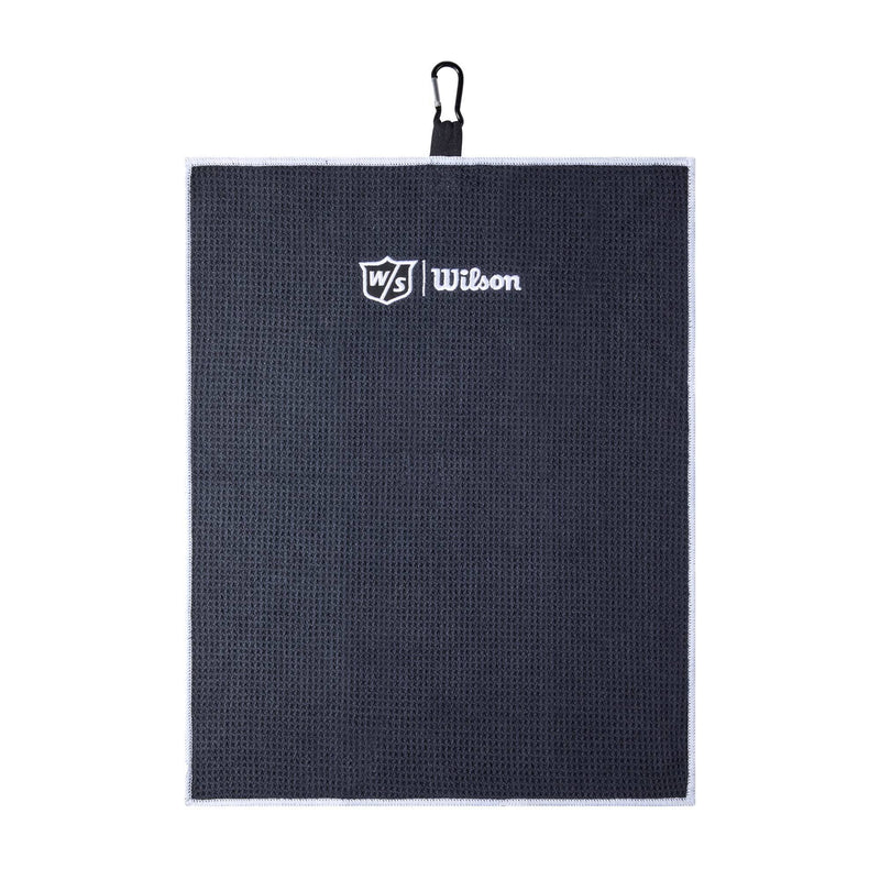 Wilson Staff Unisex Golf-Towel, Triple Folded, TRI FOLD, Microfibre, Black, One size fits all, WGA9000102