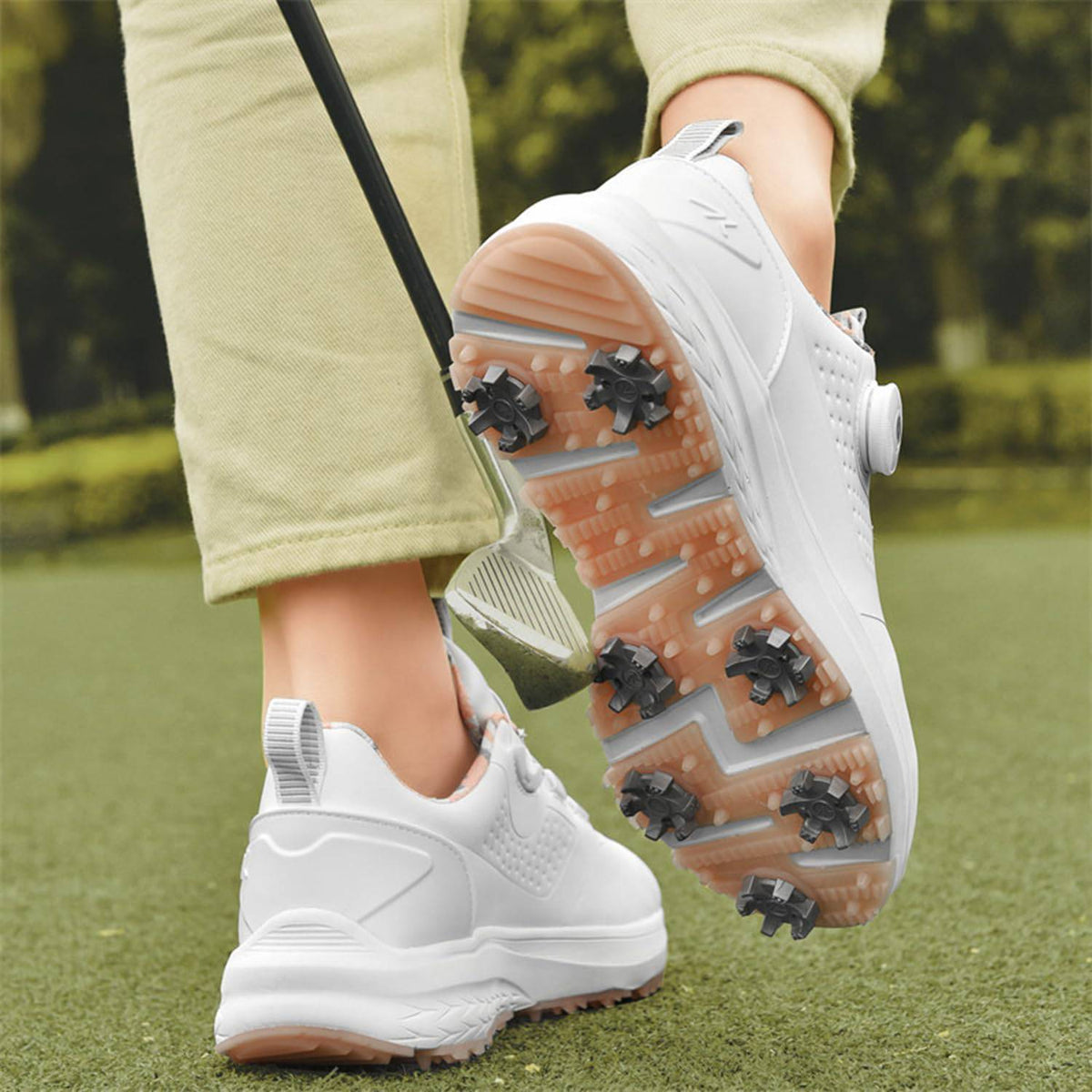 Produktbild von Ybberik Damen Golfschuhe – Wasserdicht & Atmungsaktiv, Mit Abnehmbaren Spikes, Für Optimalen Halt Auf Dem Platz
