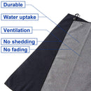 Yizerel 2 Pack 16" x 24" Tri-fold Golf Towel Set, Microfiber Fabric Waffle Pattern Towels, Heavy Duty Carabiner Clip (2 Pcs, 2 Colors)