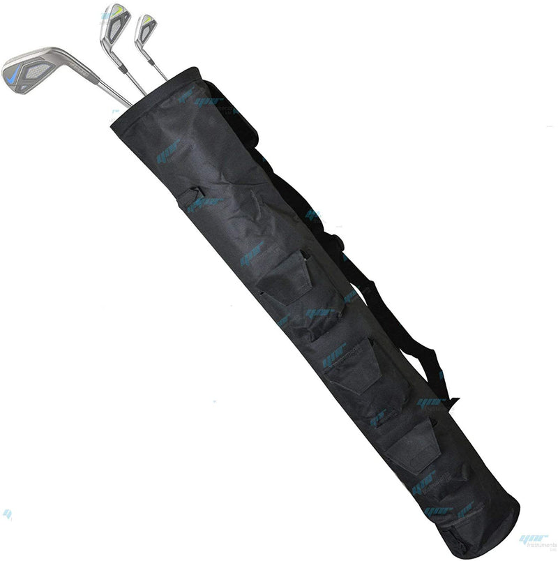 Pencil Golf Club Ball Bags Three Pockets H-34 Inch D-5 Light Weight Equipment Bag Ideal for Golf Course & Travel (Black)