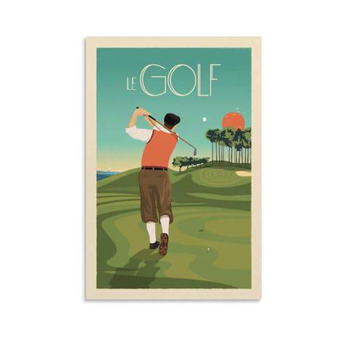 YQCQCS Vintage France Travel Poster Play Golfs Sunset Canvas Art Poster Picture Wall Decor Painting Posters Decorative Posters
