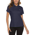 YSENTO Women's Sports Golf Shirts Breathable Quick Dry Short Sleeve Polo T-Shirts Navy