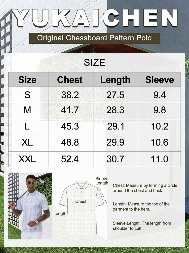 YuKaiChen Men's Polo Shirts Adult Short Sleeve Breathable Stretch Golf Tennis Shirt