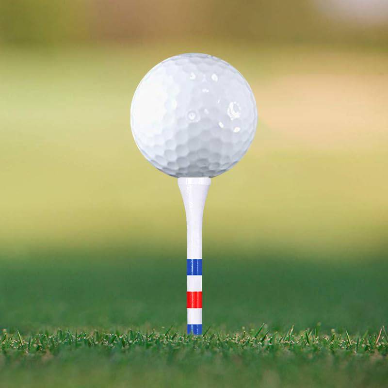 Zivisk Bamboo Golf Tees 83mm 100 Count, 3-1/4 inch Long Wooden Golf Tees - White & Red & Blue