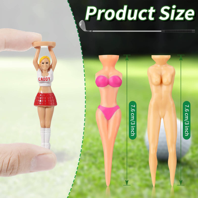 12 Pieces Funny Golf Tees Bikini Golf Tees Ladies Golf Tees Colorful Plastic Golf Tees Funny Golf Accessories for Men Women Golf Training Birthday Presents